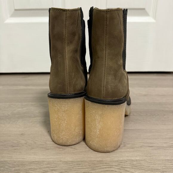 Free People James Chelsea Women's Olive Green Leather Boots Size 7.5 - Picture 12 of 13